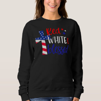 Sudadera Cruz Roja Blanca Bendecida Americana Jesús Cristia