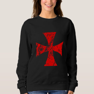 Sudadera Cruz templaria con efecto meteorológico Caballeros