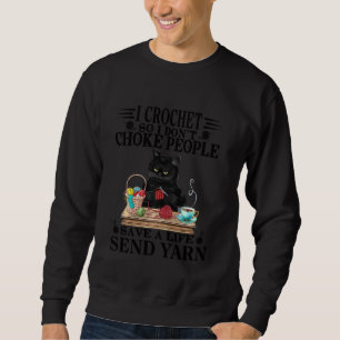 Sudadera Cruzo para no asfixiar a la gente con gato negro y