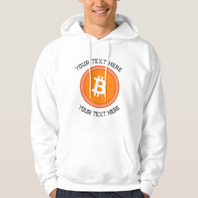 Sudadera crypto btc coin editable código de cotización hood (Anverso)