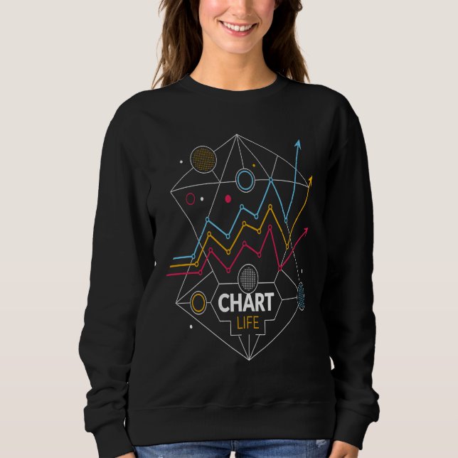 Sudadera Crypto Chart Cool Retro Hold Strong Money Print (Anverso)