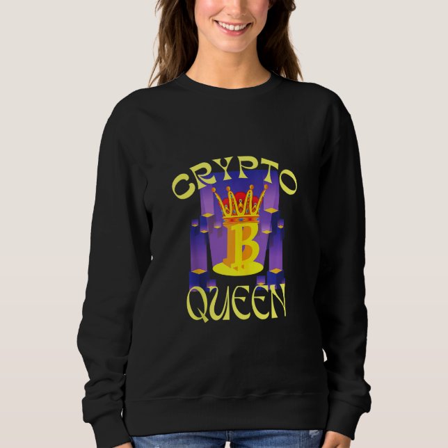 Sudadera Crypto Crypto Crypto Queen Bitcoin Hw 084 (Anverso)