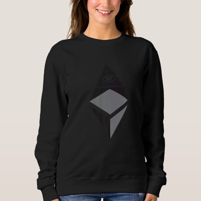 Sudadera Crypto Eth Trader Blanco De La Cadena De Bloqueo R (Anverso)