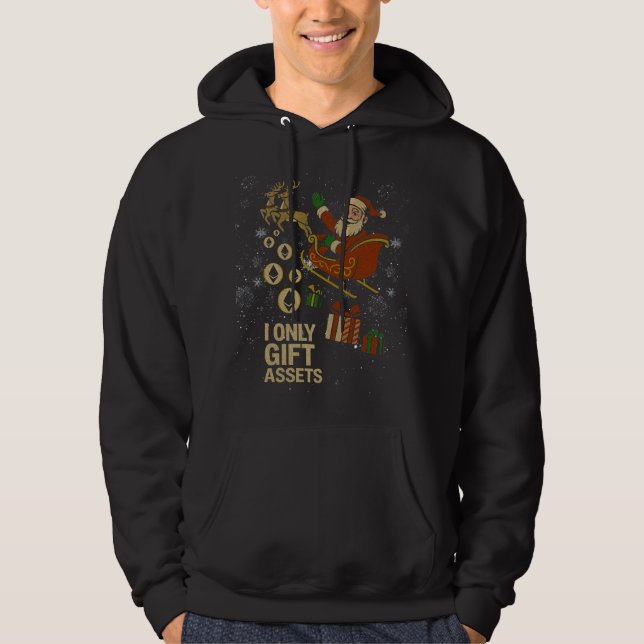 Sudadera Crypto Sleigh Ride™ Santa creyentes de la cadena d (Anverso)