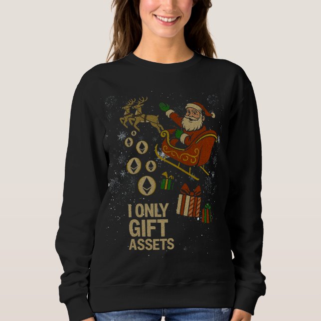 Sudadera Crypto Sleigh Ride™ Santa Navideño para Stakers de (Anverso)