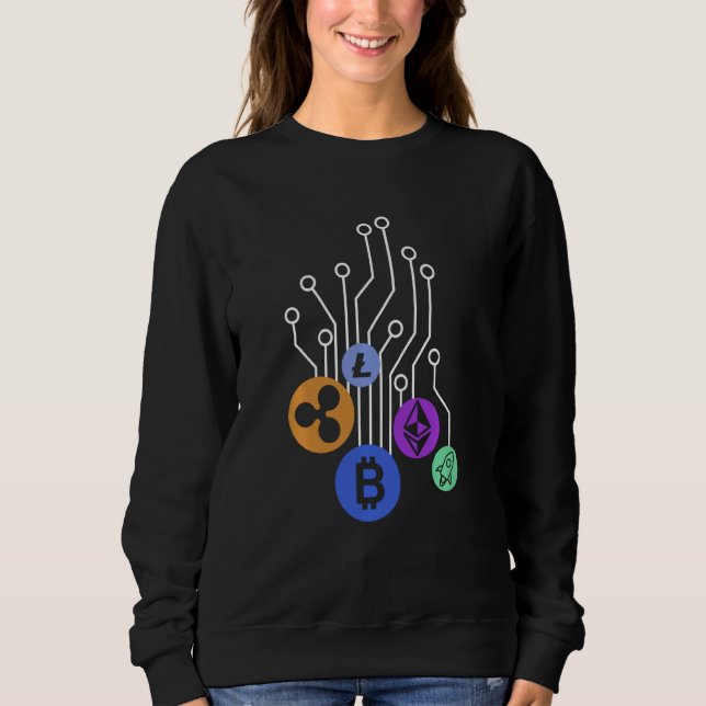 Sudadera Cryptocurrency Digital Money Blockchain B (Anverso)