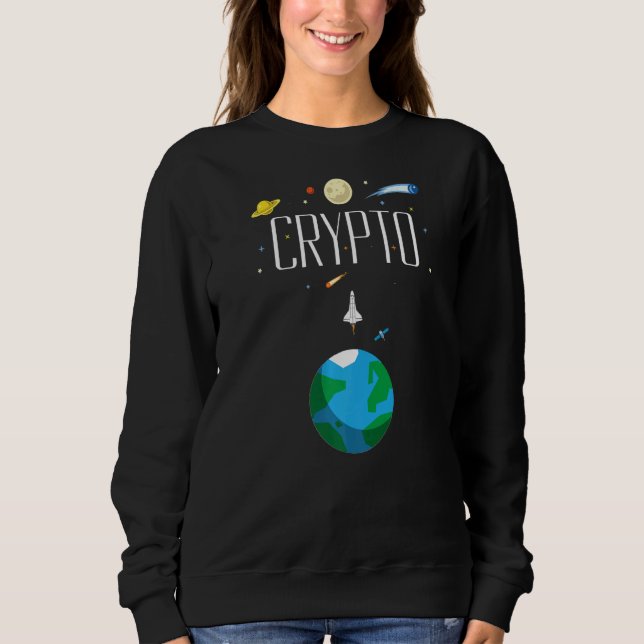 Sudadera Cryptocurrency Moon Rocket Crypto Subir sólo Cryp (Anverso)