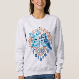Sudadera Crystal Blue Bunny and Blue Jay Heart