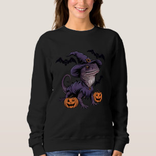 Sudadera Cstuma de bruja de la boquilla Lizard Halloween