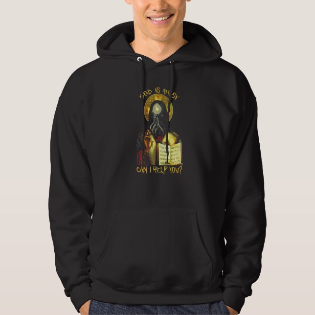 Sudadera Cthulhu Dios Está Ocupado Puedo Ayudarte (Anverso)