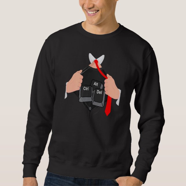 Sudadera Ctrl Alt Del I pirata informático de código de com (Anverso)