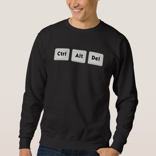 Sudadera CTRL ALT DEL Saludo de tres dedos Diseño (Anverso)