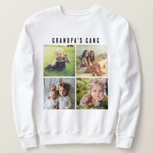 Sudadera Cuadrícula de cuatro Collages de fotos, Personaliz (Anverso del diseño)