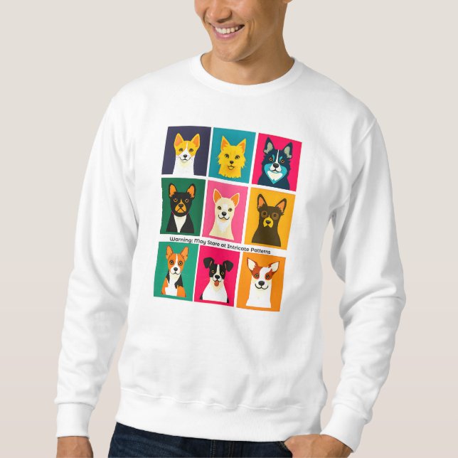 Sudadera Cuadrícula de raza de perro de dibujos animados co (Anverso)