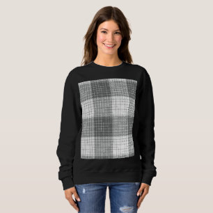Sudadera Cuadro de cruz escocesa a cuadros gris y blanco