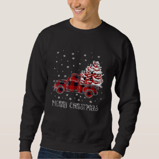 Sudadera Cuadros de Búfalo Camioneta Roja Vintage Navidad P