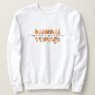 Sudadera Cuadros de hojas de caída de guiones de suero suav