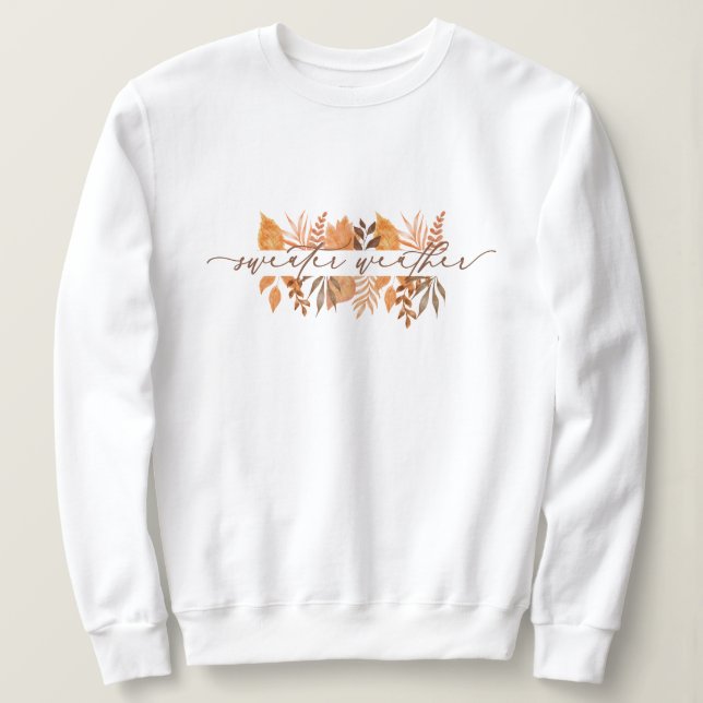 Sudadera Cuadros de hojas de caída de guiones de suero suav (Anverso del diseño)