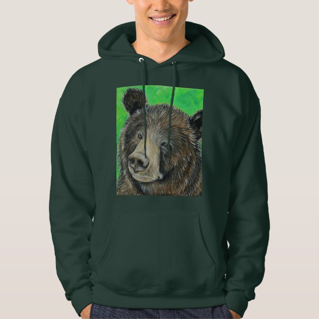 Sudadera Cuadros de oso marrón reflexivo (Anverso)
