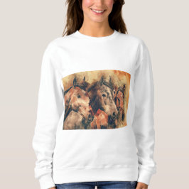 Sudadera Cuadros de pintura artística de caballos decorativ