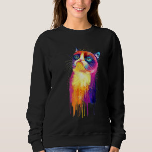 Sudadera Cuadros de pintura de gato acuarela artística