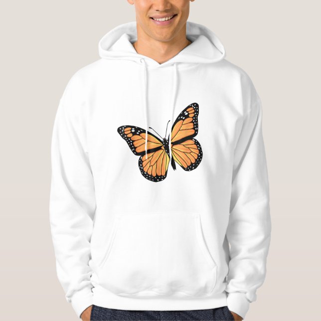 Sudadera Cuadros Monarca Mariposa Hombres Mujeres Mantequil (Anverso)