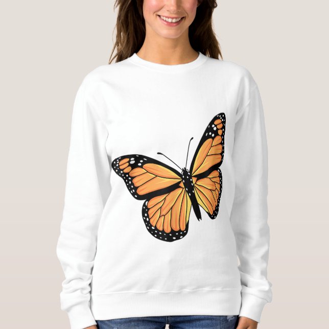 Sudadera Cuadros Monarca Mariposa Hombres Mujeres Mantequil (Anverso)