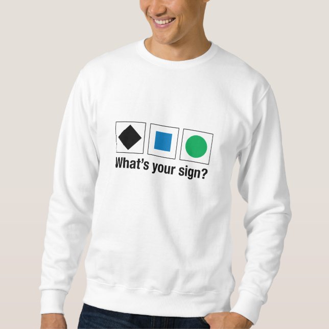 Sudadera ¿Cuál es su muestra? Camiseta blanca (Anverso)