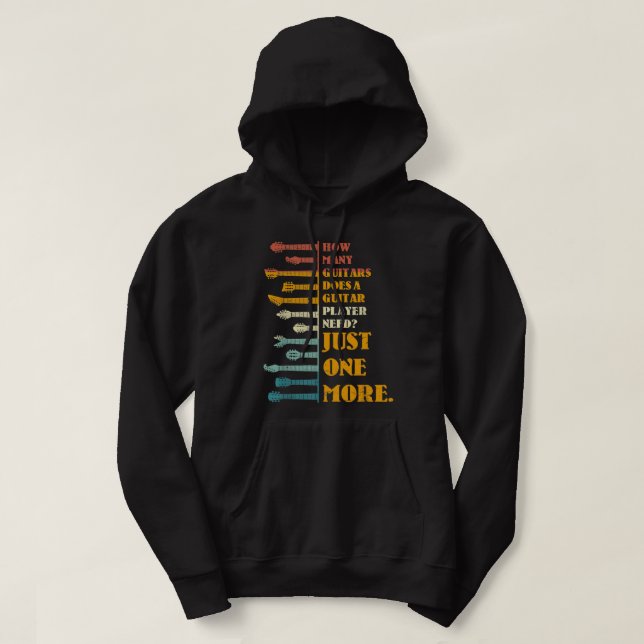 Sudadera Cuántas guitarras necesita un guitarrista (Diseño del anverso)