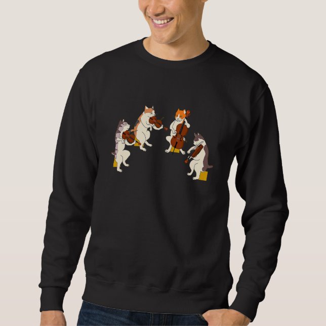 Sudadera Cuarteto de Cuerdas de Gatos Violin Viola Violonch (Anverso)