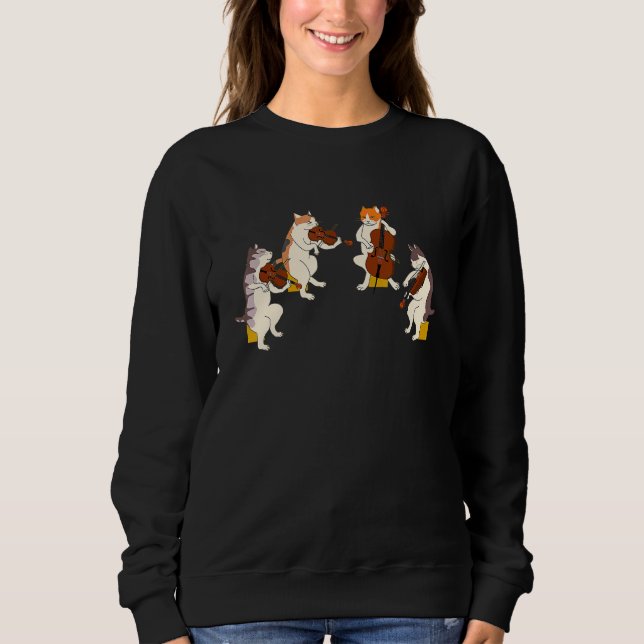 Sudadera Cuarteto de Cuerdas de Gatos Violin Viola Violonch (Anverso)