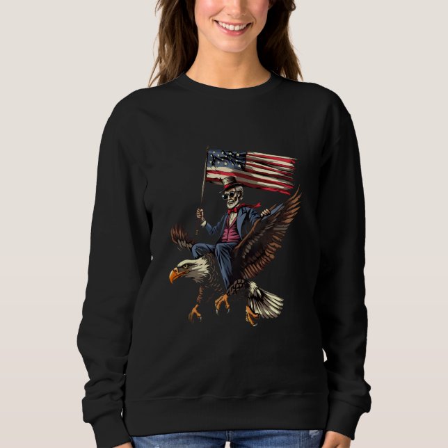 Sudadera Cuarto De Julio Abraham Lincoln Bald Eagle USA Ame (Anverso)