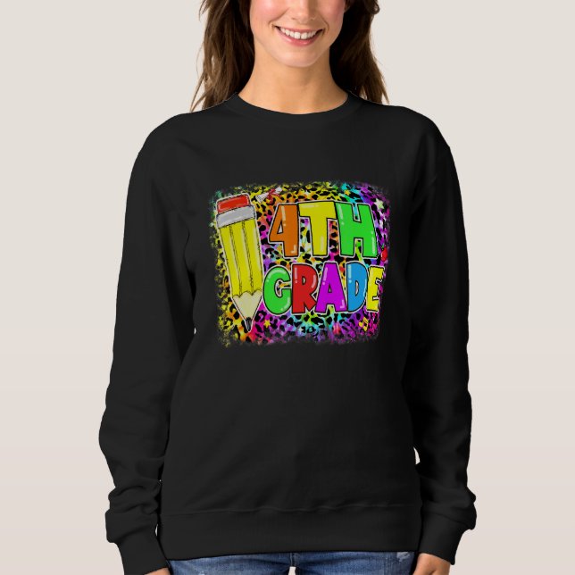 Sudadera Cuarto Grado De Vuelta A La Escuela Leopard Pencil (Anverso)