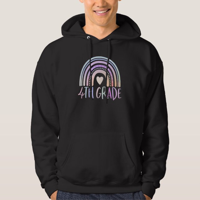 Sudadera Cuarto Grado Pastel Chicas Arcoiris Maestra 4º Gra (Anverso)