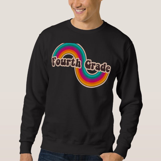 Sudadera Cuarto Grado Retro Arcoiris Cute 4º Grader De Vuel (Anverso)