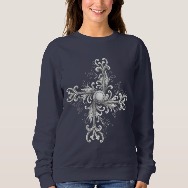 Sudadera Cuatrefoil de perla con filigrana de plata (Anverso)