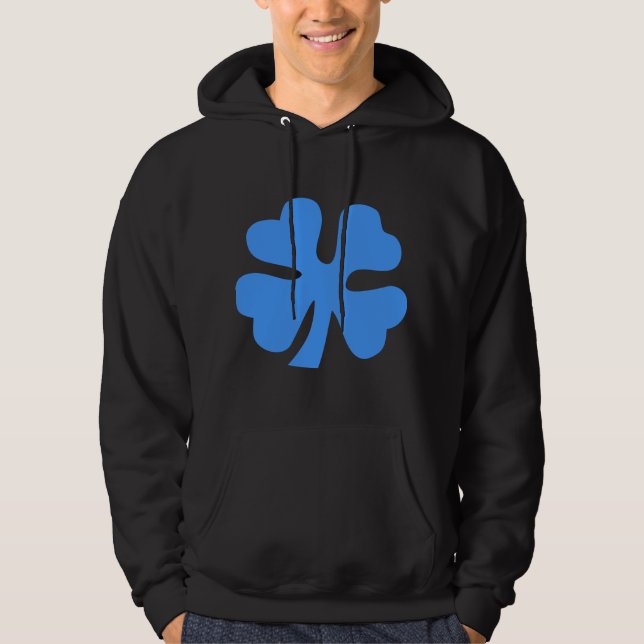 Sudadera Cuatro Alucinos de Hojas - Azul bebé (Anverso)
