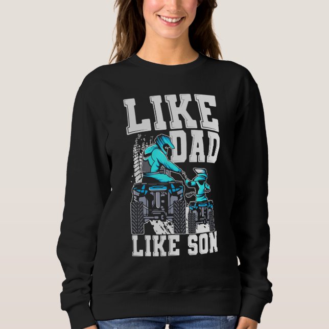Sudadera Cuatro bicicletas como papá como hijo cuatro rueda (Anverso)
