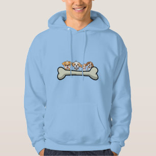 Sudadera Cuatro cachorros juguetones con diseño de huesos