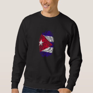 Sudadera Cuba bandera país huella dactilar ADN
