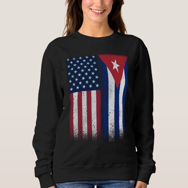 Sudadera Cuba Cuban American Flags Proud USA Cuba (Anverso)