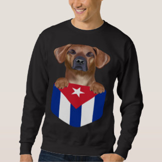 Sudadera Cuba Flag Rhodesian Ridgeback Dog In Pocket