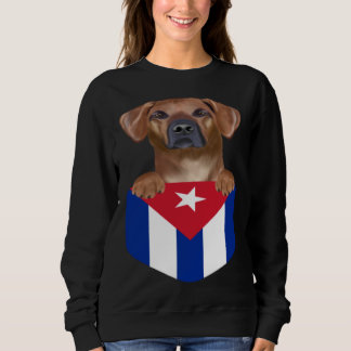 Sudadera Cuba Flag Rhodesian Ridgeback Dog In Pocket