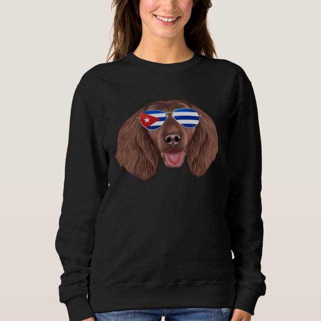 Sudadera Cuban Flag American Water Spaniel Dog Cuba Pocket (Anverso)