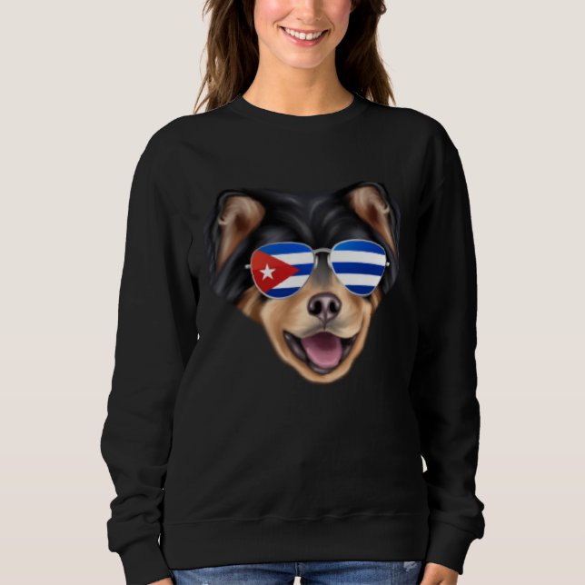Sudadera Cuban Flag Finnish Lapphund Dog Cuba Pocket (Anverso)