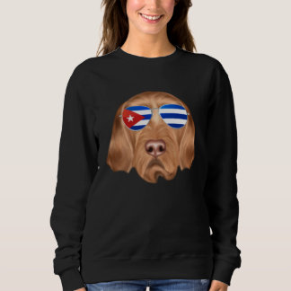 Sudadera Cuban Flag Wirehaired Vizsla Dog Cuba Pocket