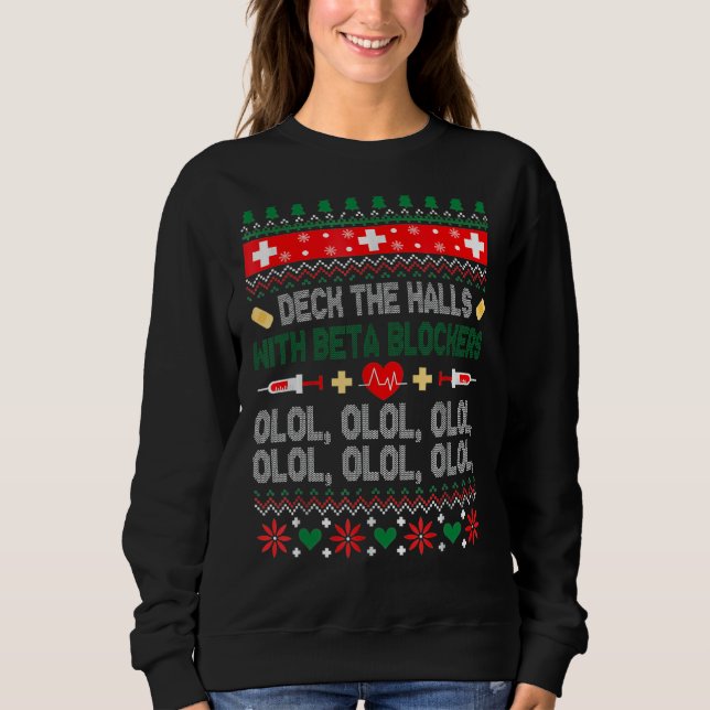 Sudadera Cubierta Los Salones Con Navidades De Enfermeras B (Anverso)