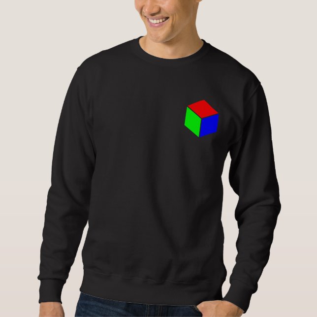 Sudadera Cubo - Verde Rojo y Azul (Anverso)