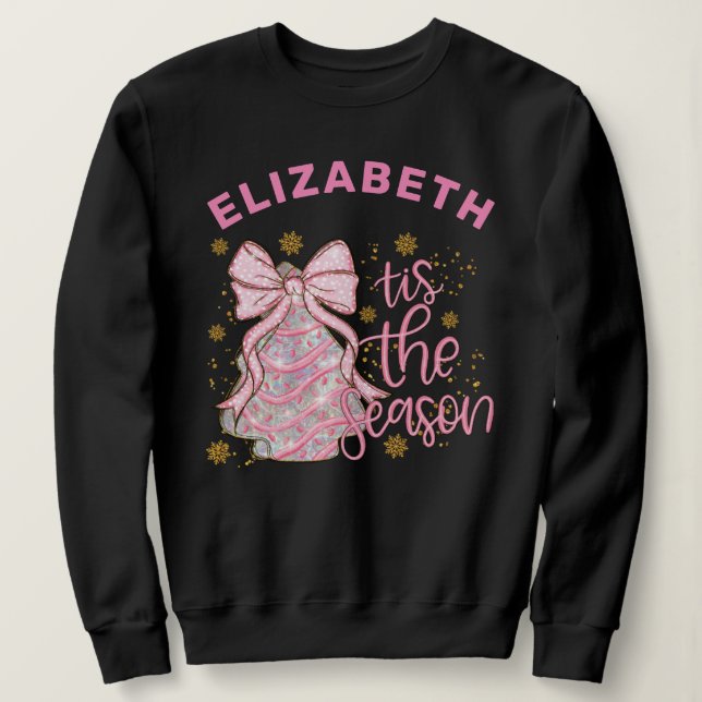 Sudadera Cuchilla Coquette Xmas Tree Cake Vibes Personaliza (Anverso del diseño)