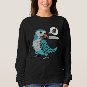 Sudadera Cuchillo Loro Quiere Semillas I Azul Monk Periquit